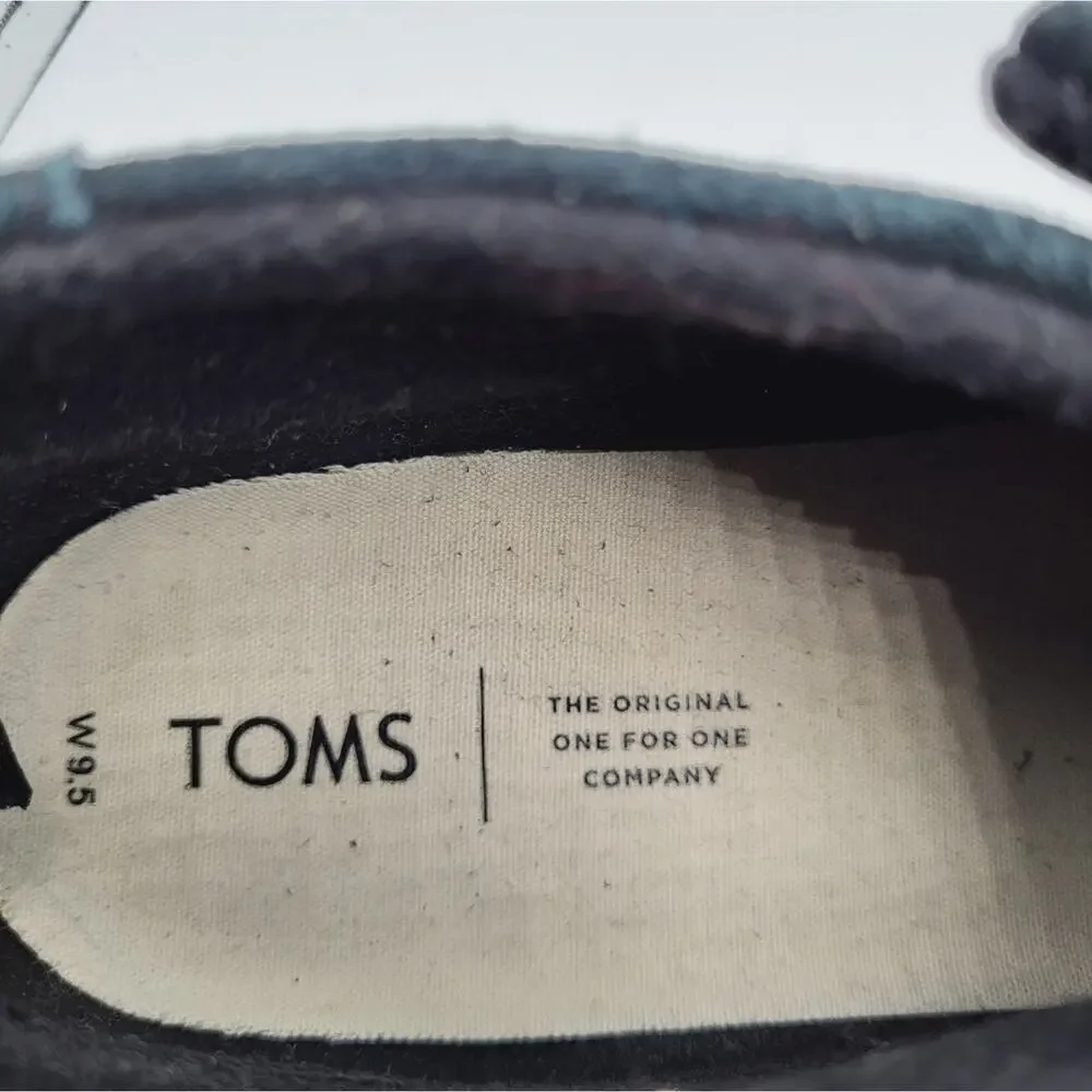 Toms Paxton Black Suede Leather Slip-On Sneaker Bootie Women's Size 9.5